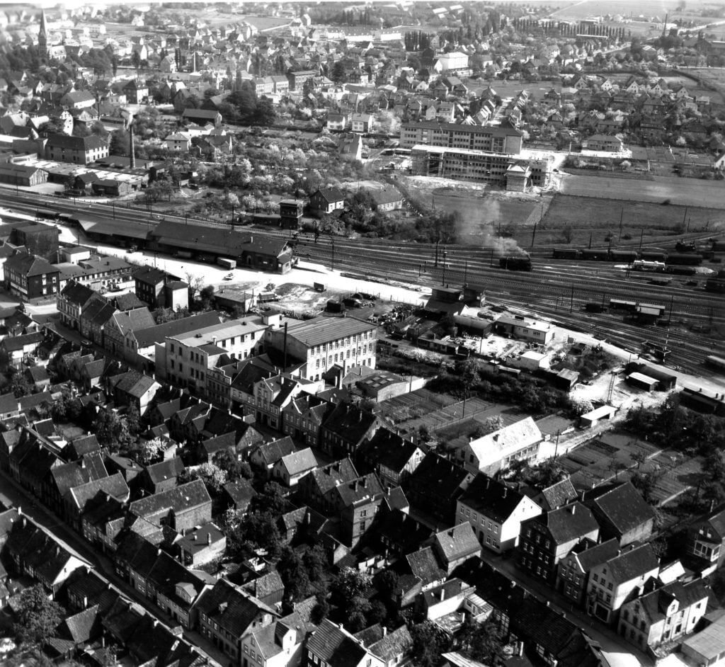 Luftaufnahmen Güterbahnhof und Umgebung, datiert vor 1939
